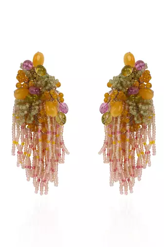 Mulicolour stone wedding long earrings