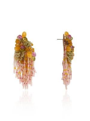 Mulicolour stone wedding long earrings 4
