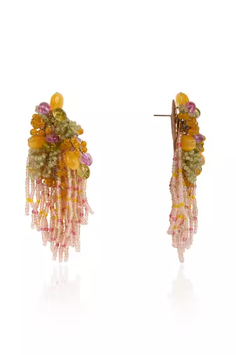 Mulicolour stone wedding long earrings
