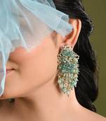 Gold plated mehendi jewelry long earrings