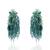 Gold plated emerald green long tassel earrings