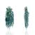 Gold plated emerald green long tassel earrings