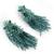 Gold plated emerald green long tassel earrings