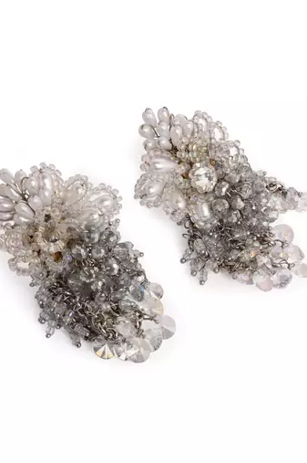 Silver plated pearl festive medium size earrings