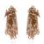 Beige long crystal tassel haldi earrings