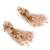 Beige long crystal tassel haldi earrings