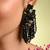 Jet black black anti tarnish cocktail statement earrings