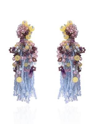 Colourful stone long jhumka earrings 3