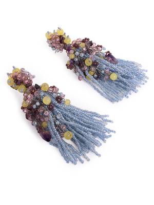 Colourful stone long jhumka earrings 5