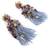 Colourful stone long jhumka earrings