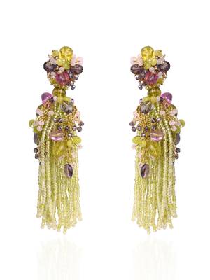 Green mehendi jhumka tassel earrings 3