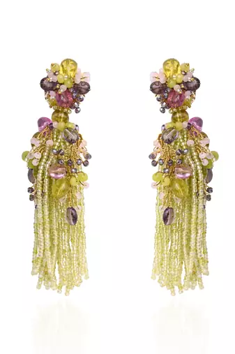 Green mehendi jhumka tassel earrings