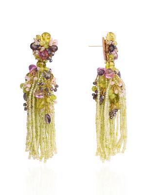 Green mehendi jhumka tassel earrings 4