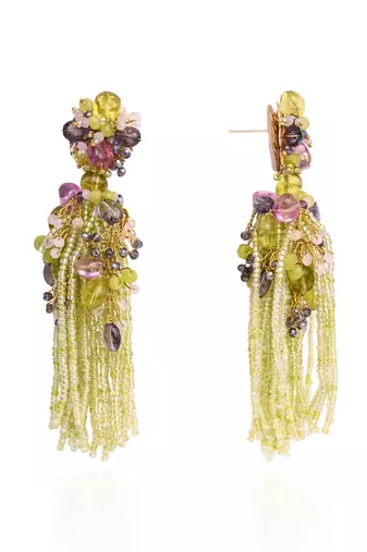 Green mehendi jhumka tassel earrings
