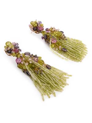 Green mehendi jhumka tassel earrings 5