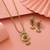 Green color matte gold necklace set
