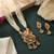 Green color matte gold necklace set