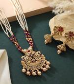 Rani color matte gold necklace set