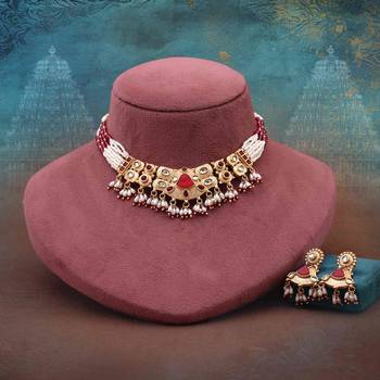 Rani color matte gold necklace set 2