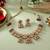 Rani & green color matte gold necklace set