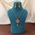 Rani & green color matte gold necklace set