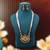 Rani & green color matte gold necklace set