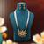 Green color matte gold necklace set