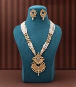 Gold color matte gold necklace set