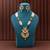 Green color matte gold necklace set