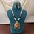 Rani & green color matte gold necklace set