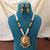 Green color matte gold necklace set