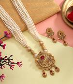 Rani color matte gold necklace set