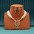 Rani & green color matte gold necklace set