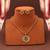 Pink matte gold necklace set