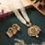 Green color matte gold necklace set