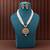 Green color matte gold necklace set