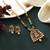 Rani & green color matte gold necklace set