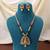 Rani & green color matte gold necklace set