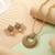 Gold color matte gold necklace set