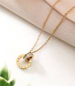 Gold color stainless steel 18k gold plated anti tarnish necklace