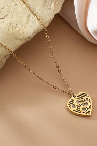 Gold color stainless steel 18k gold plated anti tarnish necklace