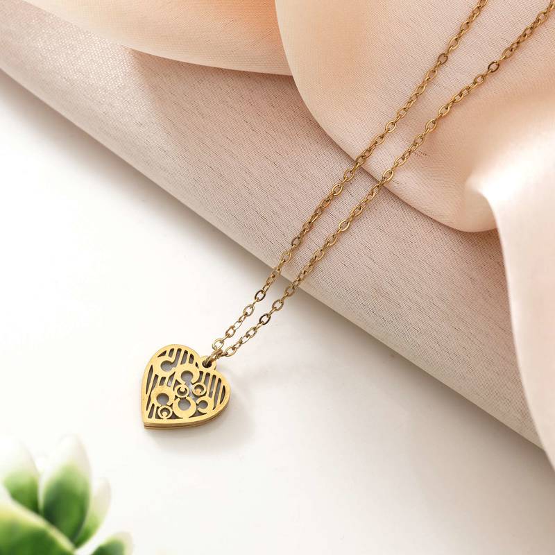 Gold color stainless steel 18k gold plated anti tarnish necklace