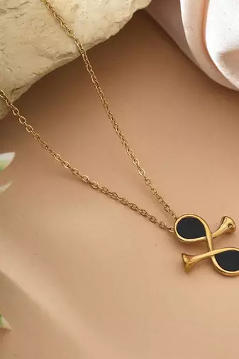 Gold color stainless steel 18k gold plated anti tarnish necklace