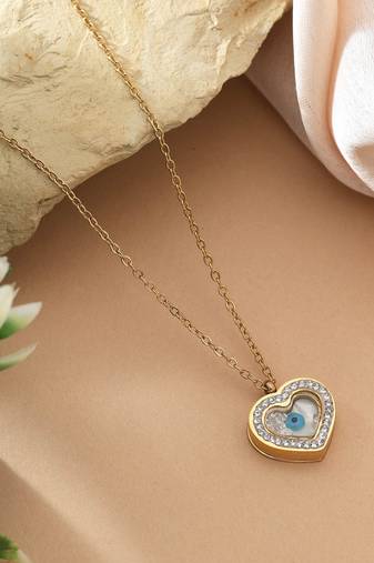 Gold color stainless steel 18k gold plated anti tarnish necklace