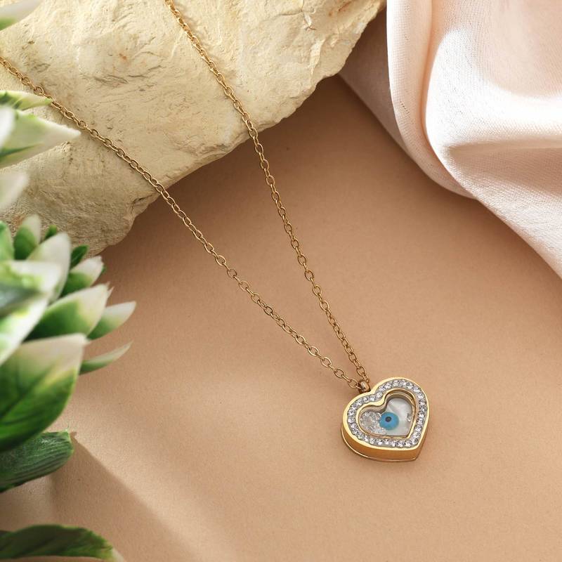 Gold color stainless steel 18k gold plated anti tarnish necklace