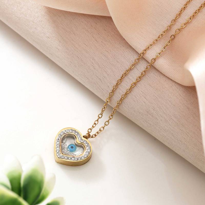 Gold color stainless steel 18k gold plated anti tarnish necklace