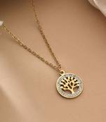 Gold color stainless steel 18k gold plated anti tarnish necklace