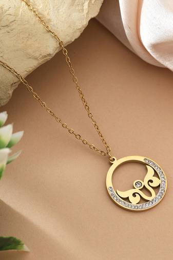 Gold color stainless steel 18k gold plated anti tarnish necklace