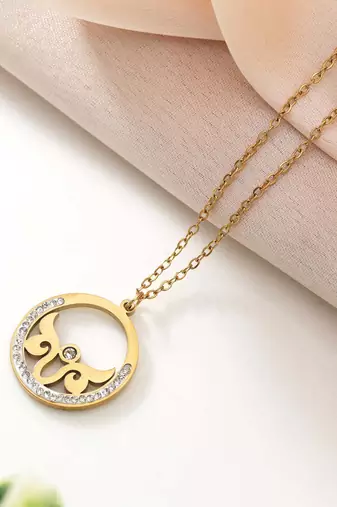 Gold color stainless steel 18k gold plated anti tarnish necklace