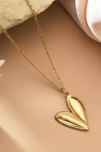 Gold color stainless steel 18k gold plated anti tarnish necklace